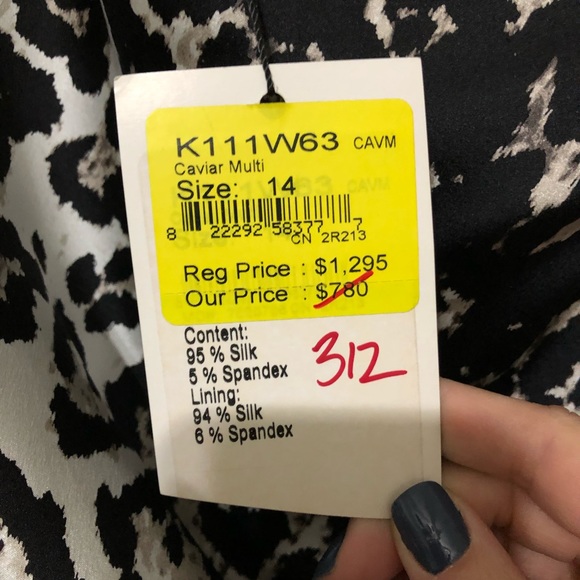 St. John NEW Silk One Shoulder Leopard Dress - Picture 6 of 6